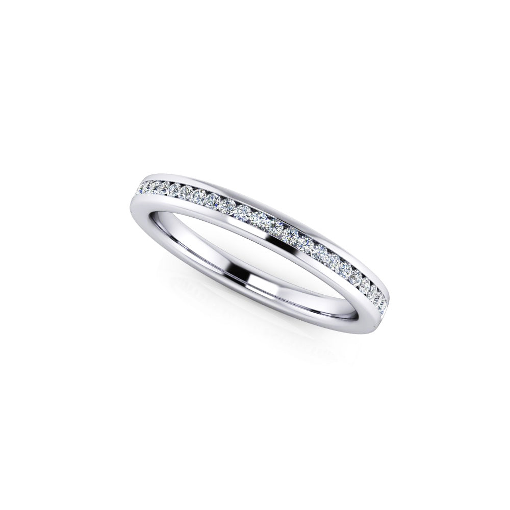 Diamond Half Eternity Ring 0.15ct Diamond Band 18K white gold 