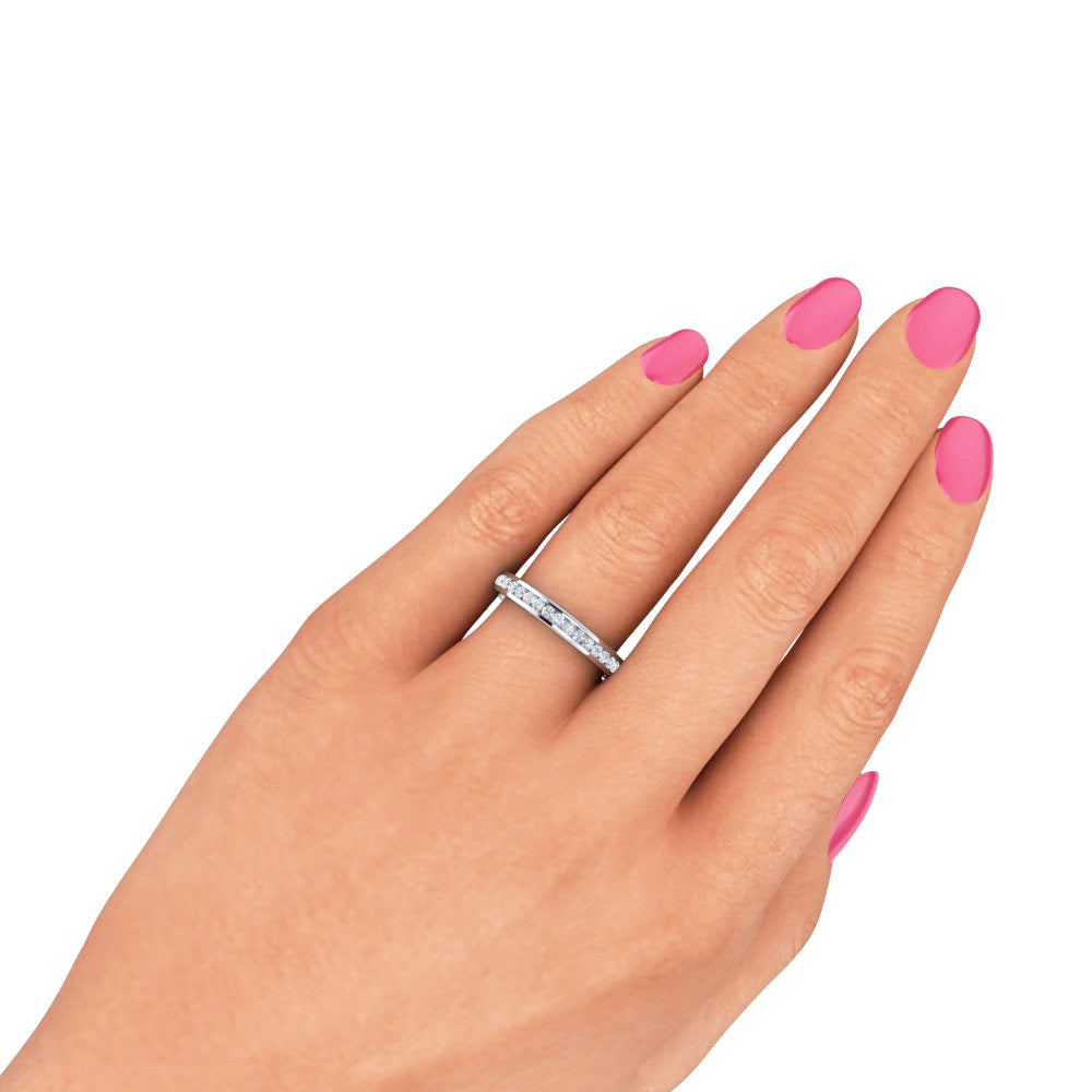 Diamond Half Eternity Ring 0.25ct Diamond Band 18K white gold