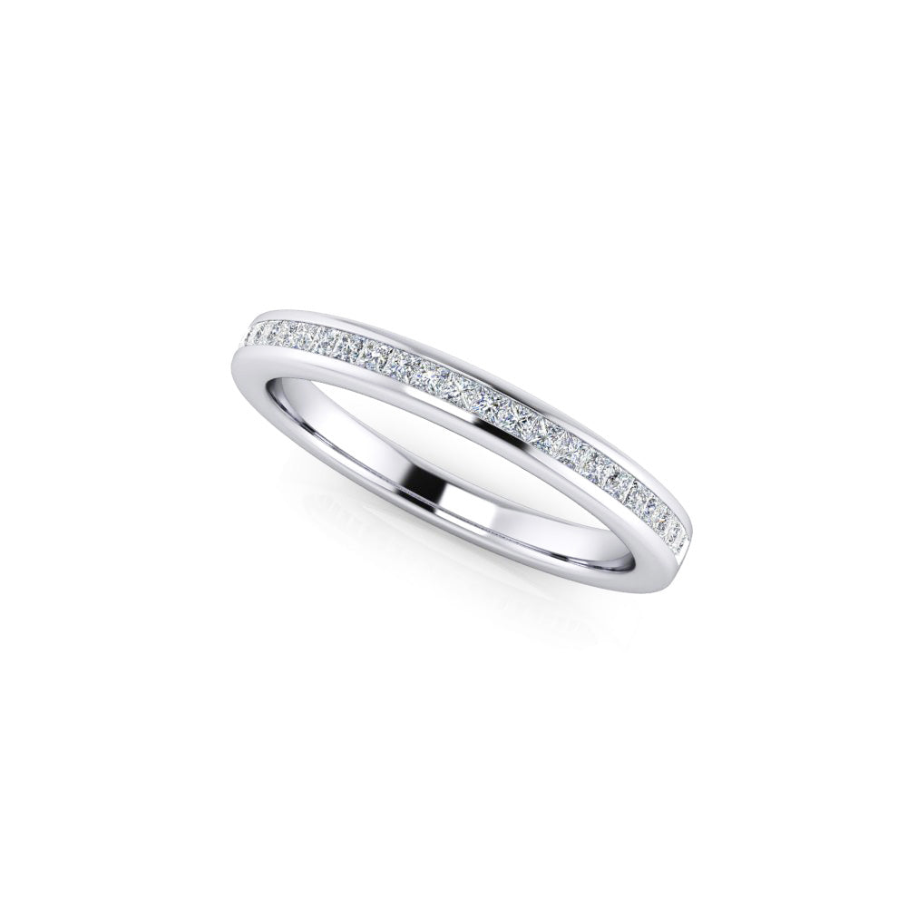 Diamond Half Eternity Ring 0.25ct Princess Diamond 18K white gold
