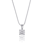 Solitaire 0.20ct 4 claw princess diamond pendant in 9K yellow gold