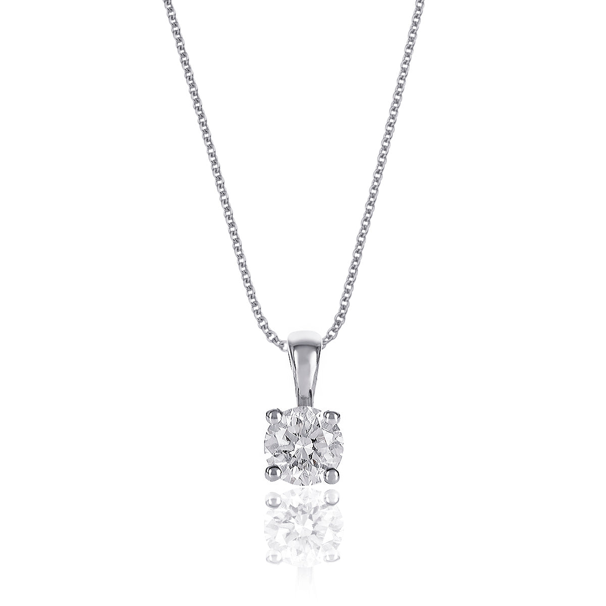 Solitaire 0.20ct 4 claw princess diamond pendant in 9K yellow gold