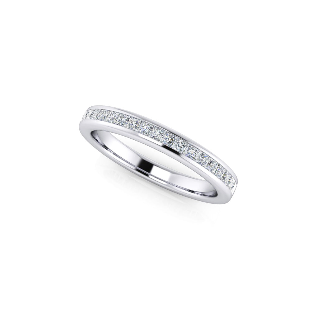 Diamond Half Eternity Ring 0.33ct Princess Diamond 18K white gold