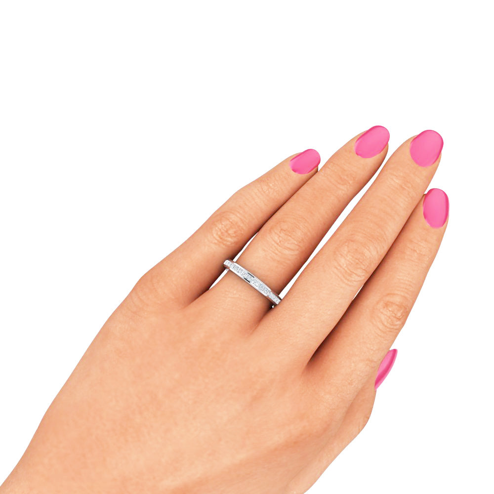 Diamond Half Eternity Ring 0.33ct Princess Diamond 18K white gold