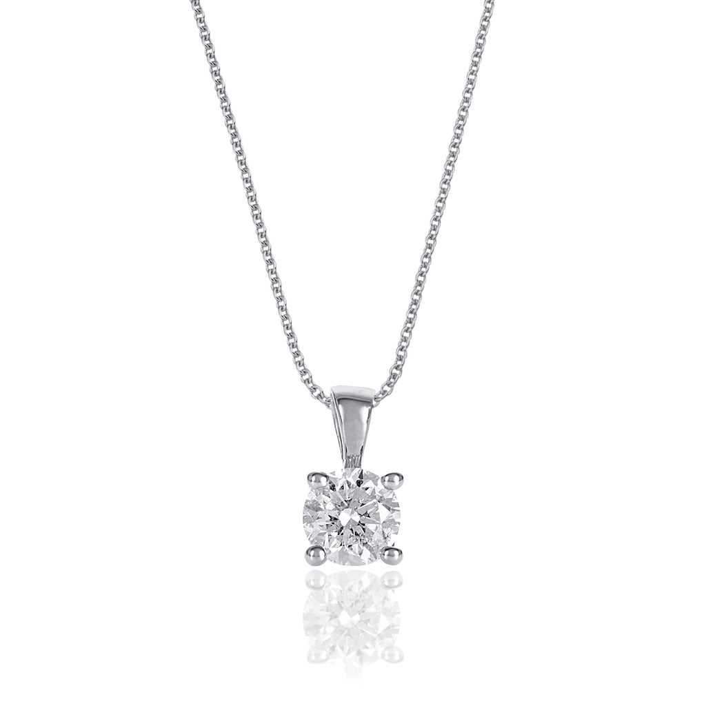 Solitaire 0.20ct 4 claw princess diamond pendant in 9K yellow gold