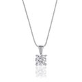 Solitaire 0.20ct 4 claw princess diamond pendant in 9K yellow gold