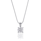 Solitaire 0.20ct 4 claw princess diamond pendant in 9K yellow gold