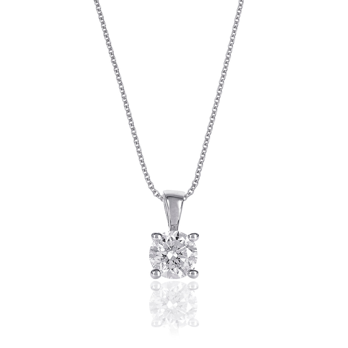 Solitaire 0.20ct 4 claw princess diamond pendant in 9K yellow gold