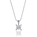 Solitaire 0.20ct 4 claw princess diamond pendant in 9K yellow gold