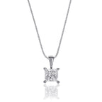 Solitaire 0.20ct 4 claw princess diamond pendant in 9K yellow gold