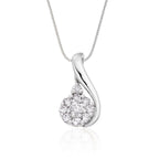 Treble clef 0.30ct cluster diamond pendant in 18K white gold