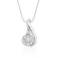 Treble clef 0.30ct cluster diamond pendant in 9K white gold