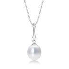 Pearl Drop Pendant Necklace with Freshwater Pearl 9K White Gold