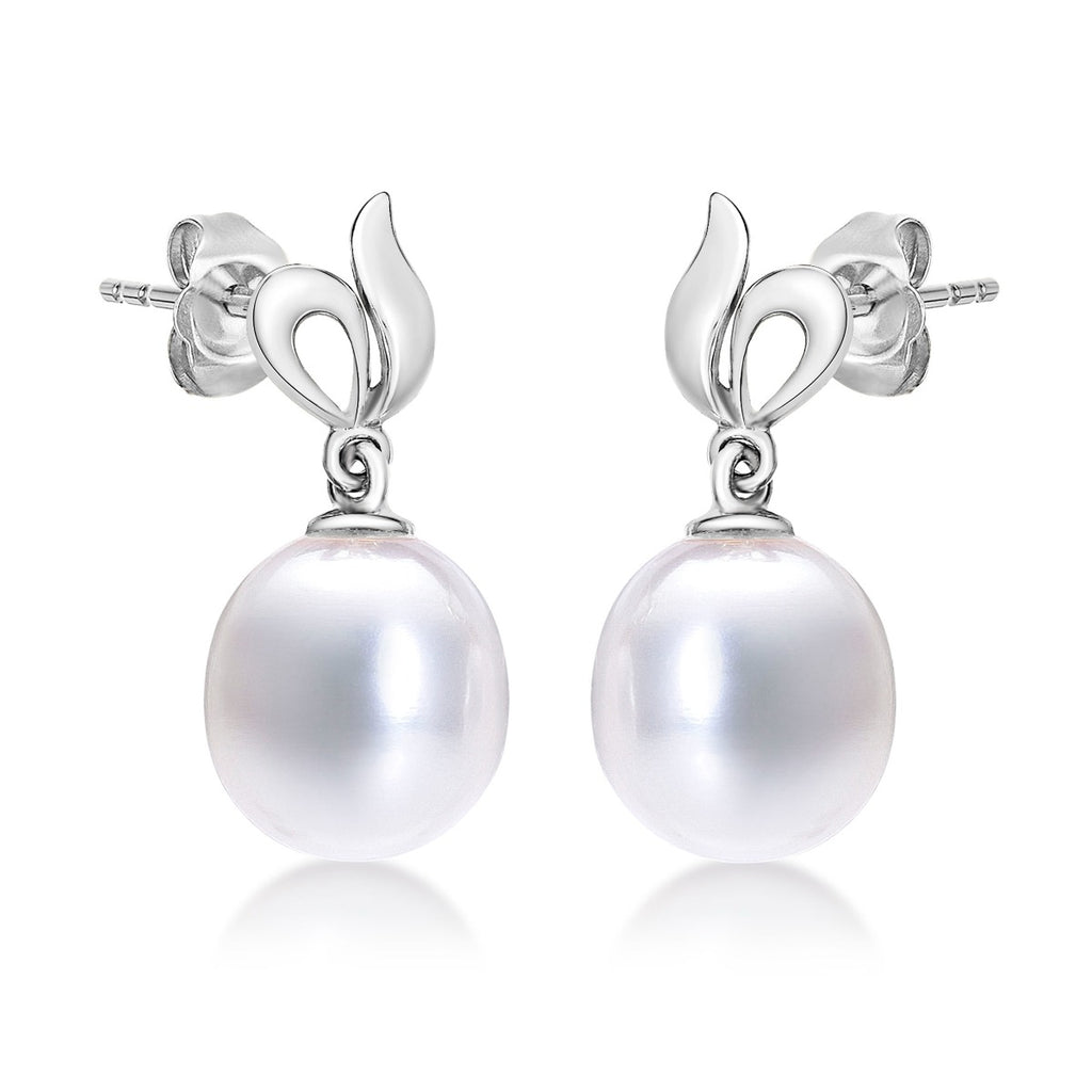 925 Sterling Silver Pearl Drop Earrings with Freshwater Pearls