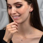 Ruby Ring 0.35ct Round Ruby & 0.09ct Diamonds 9K White Gold