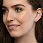 Diamond huggie hoop earrings in 9K yellow gold