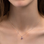 Natural ruby pendant necklace in white gold