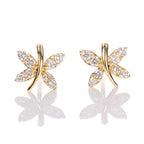 Butterfly Diamond Earrings 0.45ct Diamond Studs 18K Yellow Gold