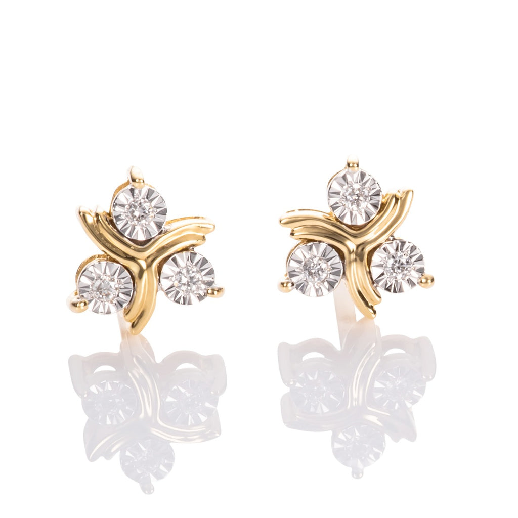 Butterfly Diamond Earrings 0.45ct Diamond Studs 18K Yellow Gold