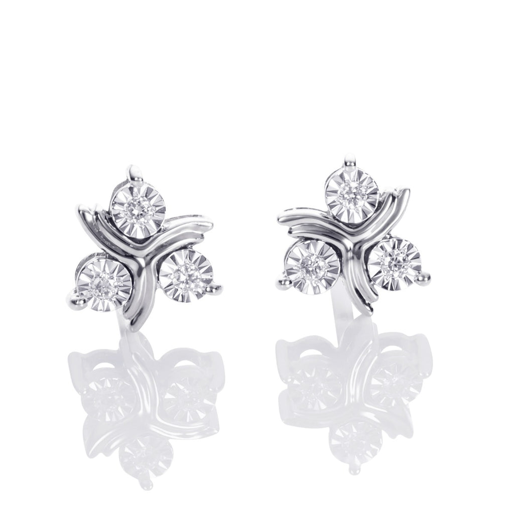 Butterfly Diamond Earrings 0.45ct Diamond Studs 18K Yellow Gold