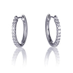 small diamond hoop earrings in 9K white gold