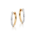 Classic single line 0.30ct diamond hoop earrings in 18K yellow gold