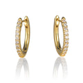 Oval Diamond Hoop Earrings 0.30ct Diamond Hoops 9K Yellow Gold