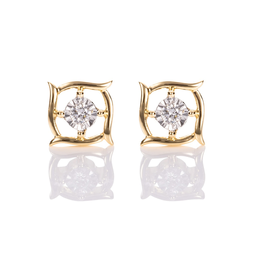 Butterfly Diamond Earrings 0.45ct Diamond Studs 18K Yellow Gold