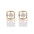 Butterfly Diamond Earrings 0.45ct Diamond Studs 18K Yellow Gold