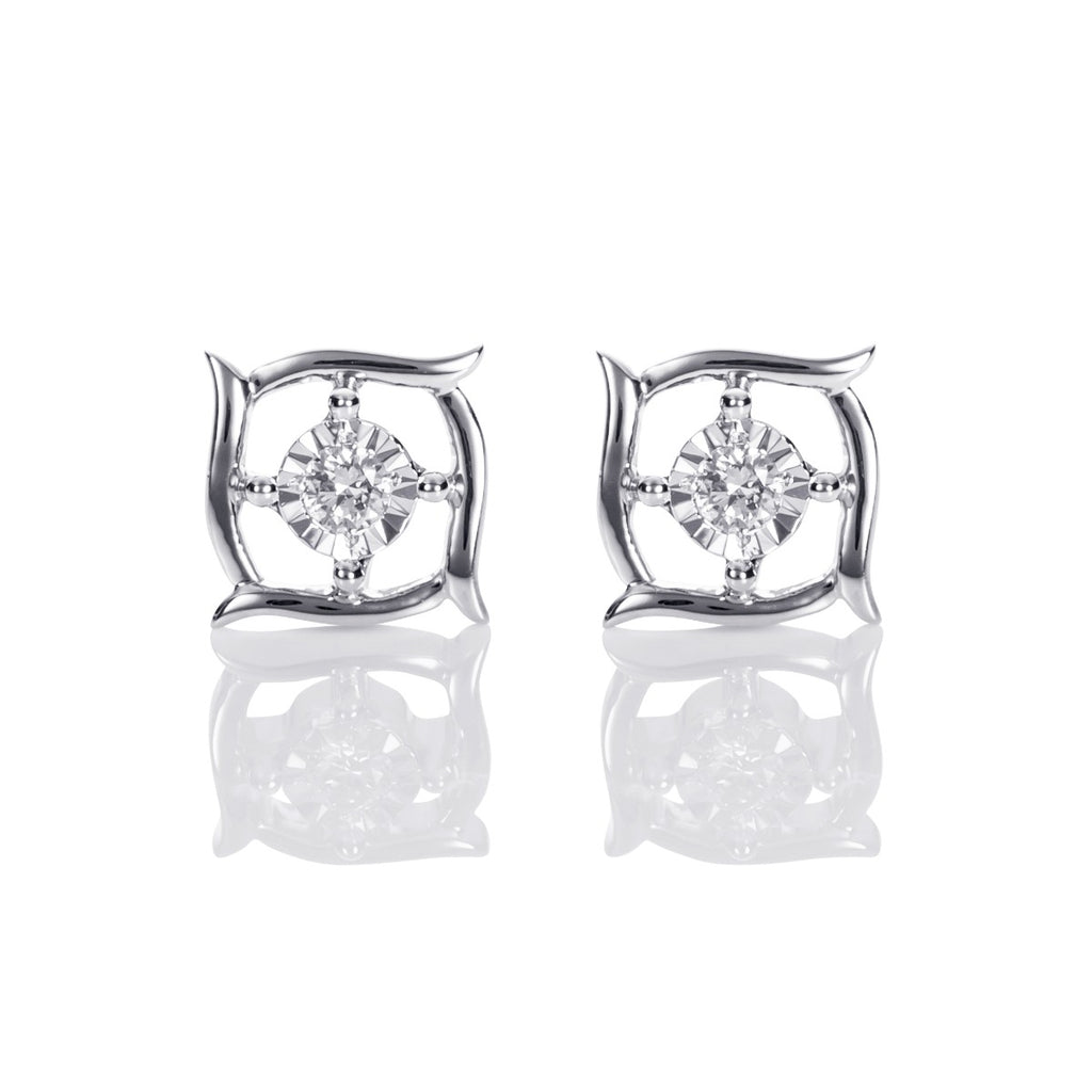 Butterfly Diamond Earrings 0.45ct Diamond Studs 18K Yellow Gold