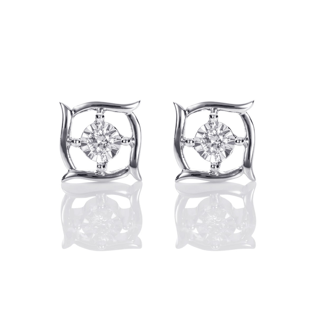 Butterfly Diamond Earrings 0.45ct Diamond Studs 18K Yellow Gold