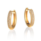 18ct yellow gold huggie hoop earrings with 0.25ct diamonds