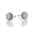 lotus flower diamond earrings in 18ct white gold