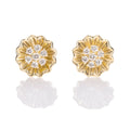 Blooming Flower Diamond Earrings 0.14ct Diamond Studs 18K Yellow Gold