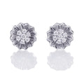 Blooming Flower Diamond Earrings 0.14ct Diamond Studs 18K White Gold
