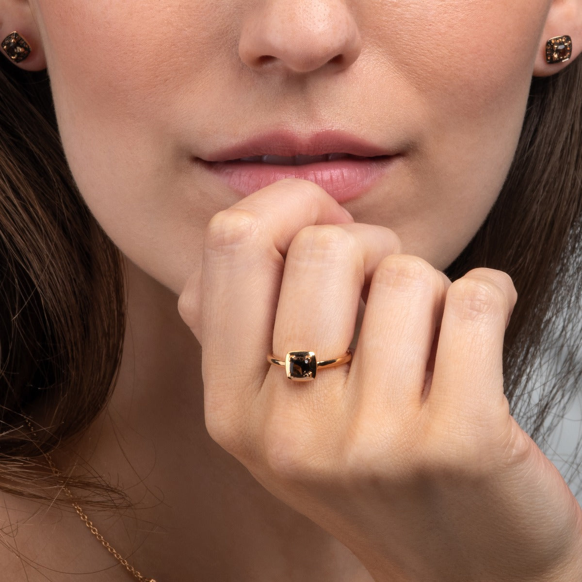 Smoky Quartz Ring in 18K Rose Gold
