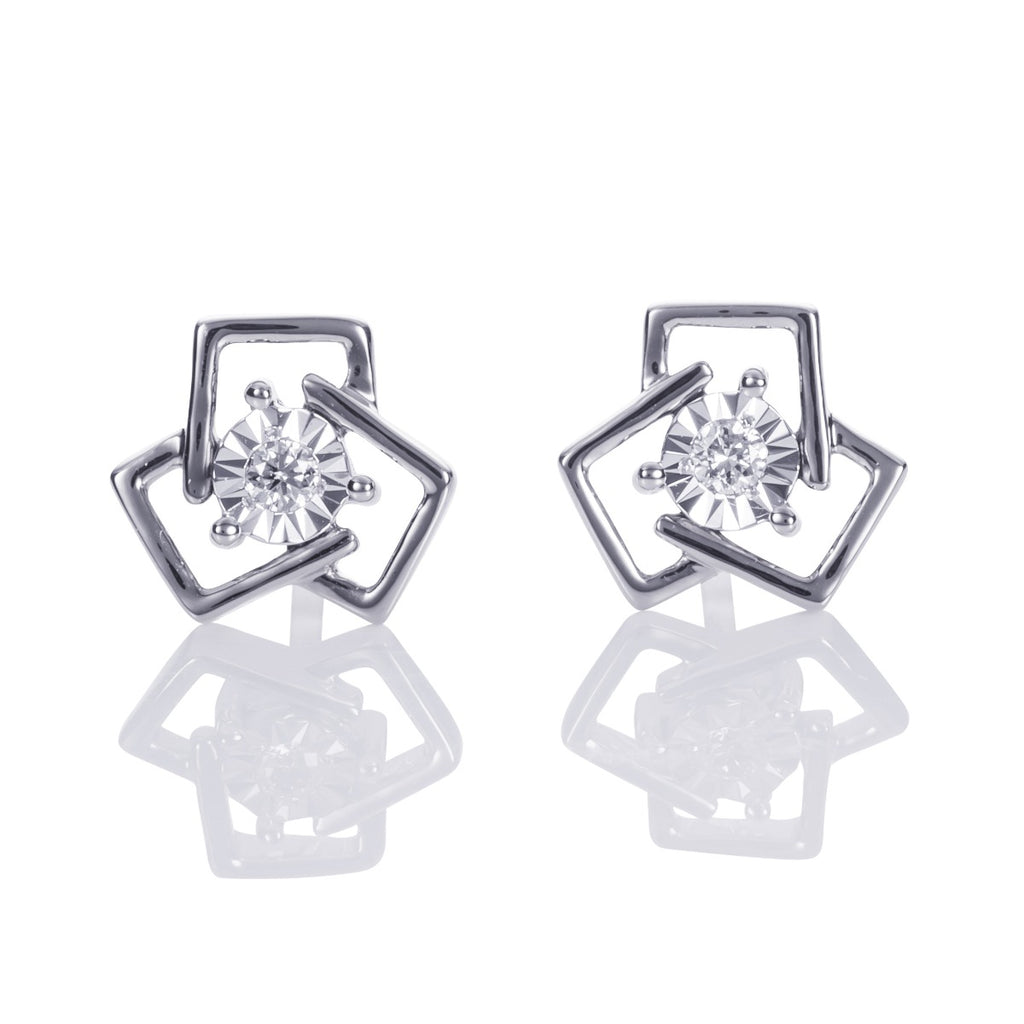 18ct white gold small stud earrings