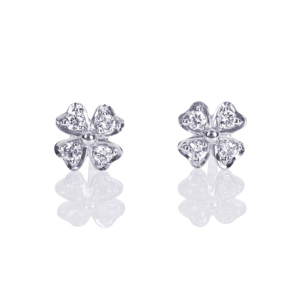 4 leaf clover diamond earrings
