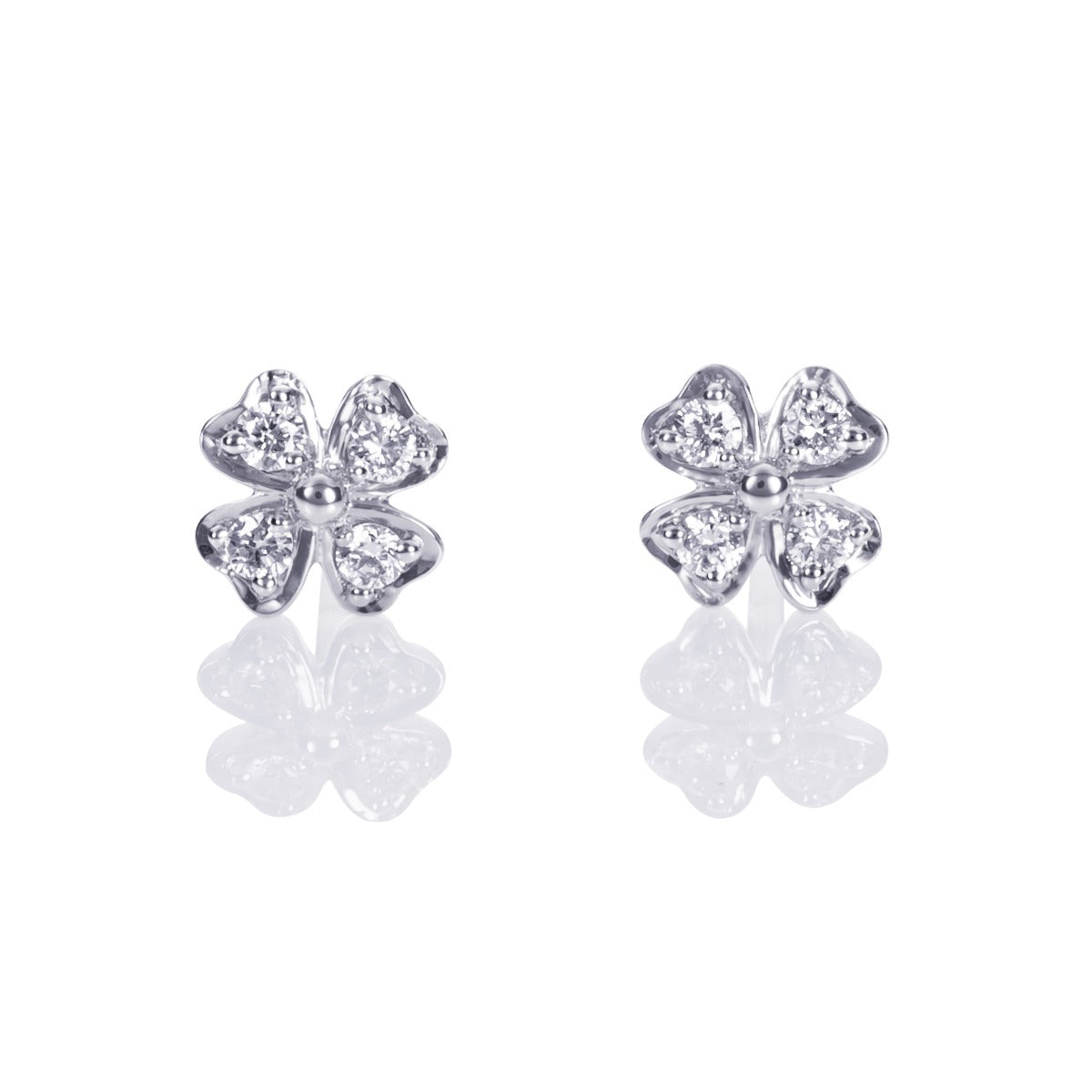 4 leaf clover diamond earrings