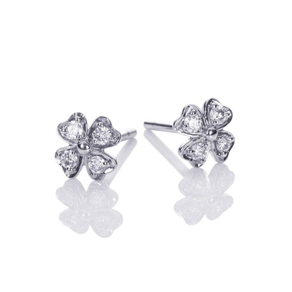 4 leaf clover diamond earrings