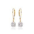 Blossom Diamond Cluster Earrings 0.33ct Drop Earrings 18K Yellow Gold