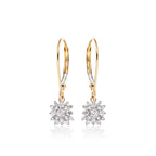 Blossom Diamond Cluster Earrings 0.33ct Drop Earrings 18K Yellow Gold