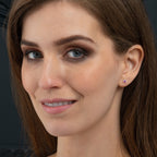 0.40 ct Pink Sapphire Stud Earrings with Diamond 9K Yellow Gold