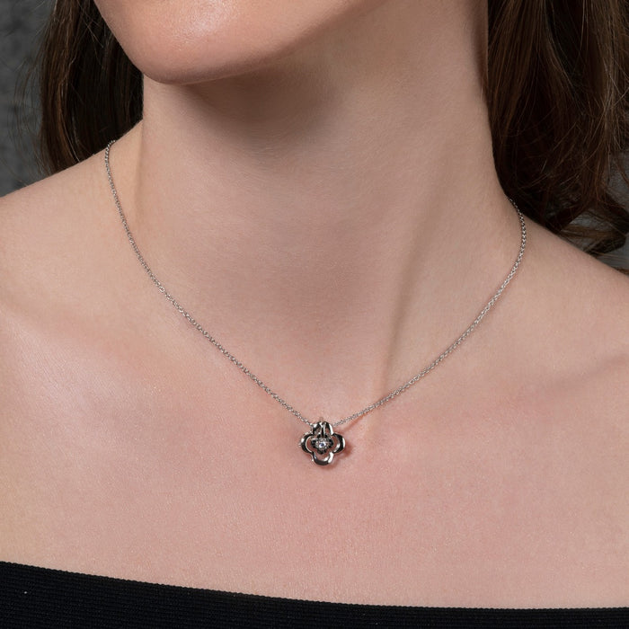 Sterling Silver Multi Wear Lucky Clover Pendant Necklace