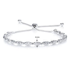 Ladies Sterling Silver Bracelet with Diamond Cut Beads