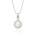 Pearl Pendant Necklace With 0.05ct Diamond 18K White Gold