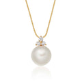 Pearl Pendant Necklace With 0.08ct Diamond 9K Yellow Gold