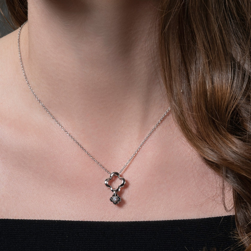 Sterling Silver Multi Wear Lucky Clover Pendant Necklace