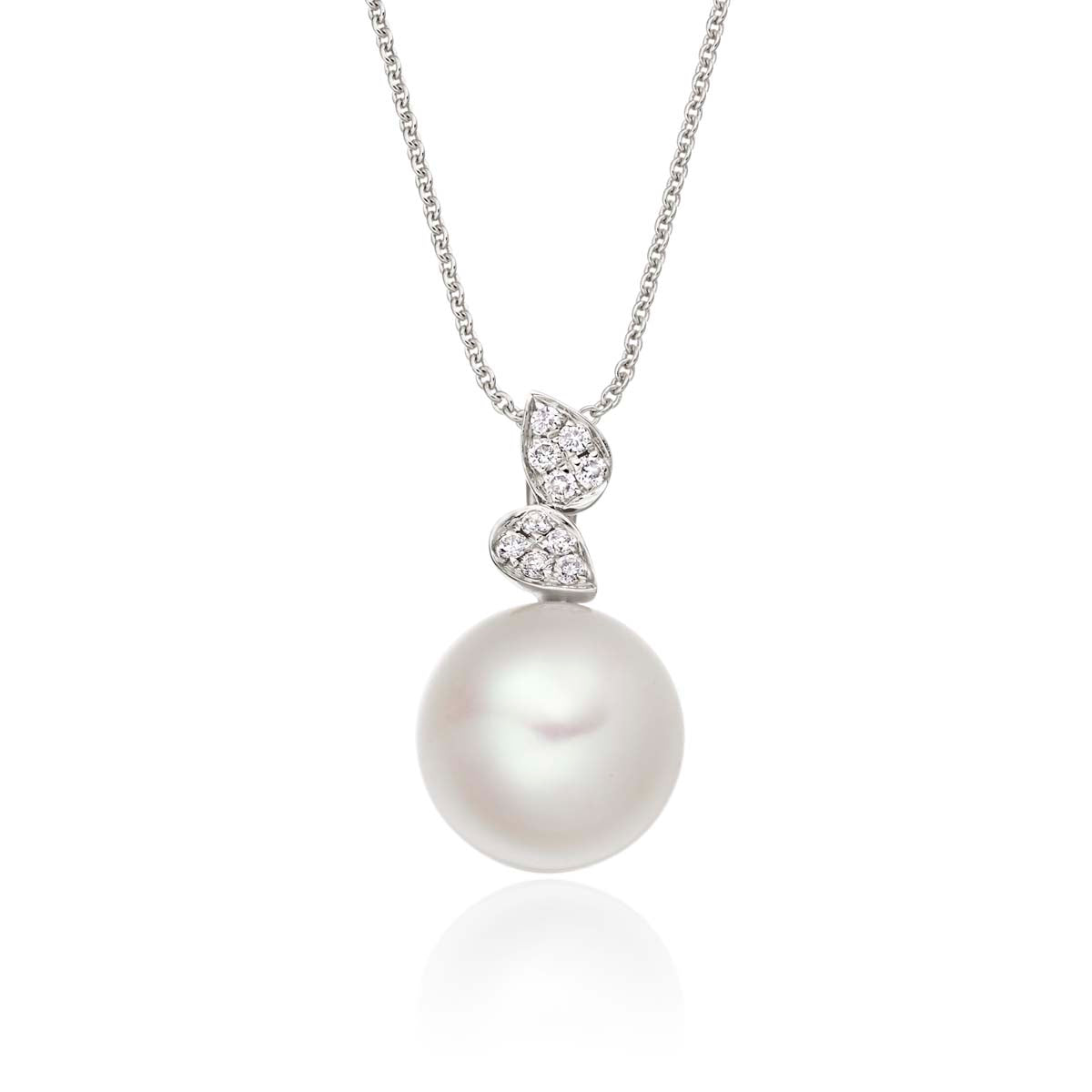 Pearl Pendant With 0.05ct Diamond 18K White Gold