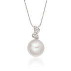 Pearl Pendant With 0.05ct Diamond 9K White Gold 