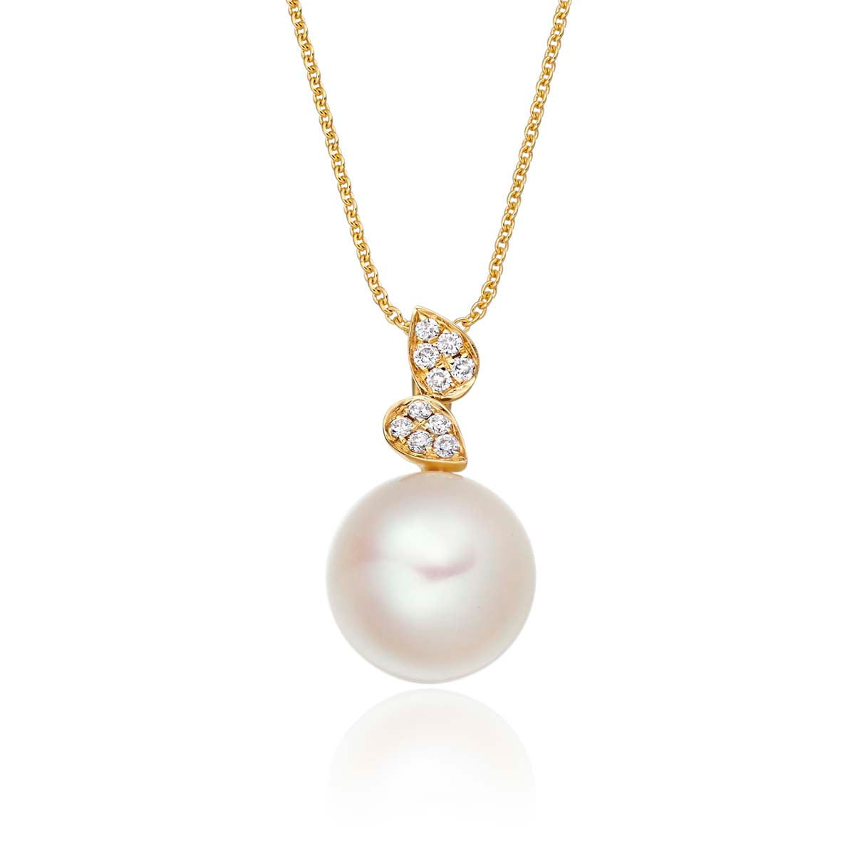 Pearl Pendant With 0.05ct Diamond 9K Yellow Gold
